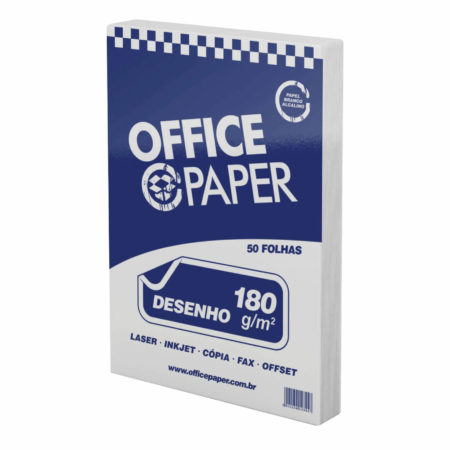 Papel de Desenho Office Paper 180 Gramas com 50 Folhas