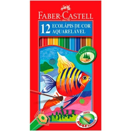 Lapis de Cor Faber-Castell 12 Cores Aquarelável