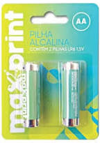 Pilha Alcalina Maxprint AA com 2 unidades