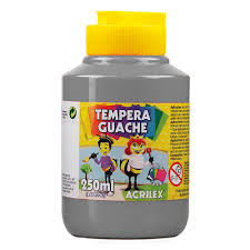 Tinta Tempera Acrilex 250 ml Cinza