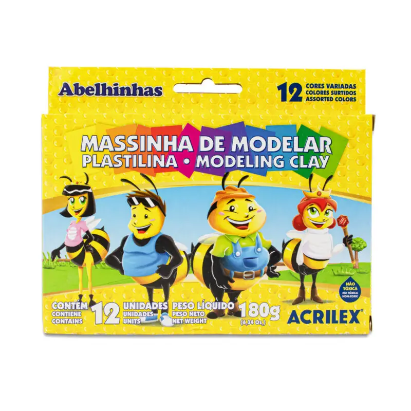 Massinha de Modelar Acrilex 12 Cores