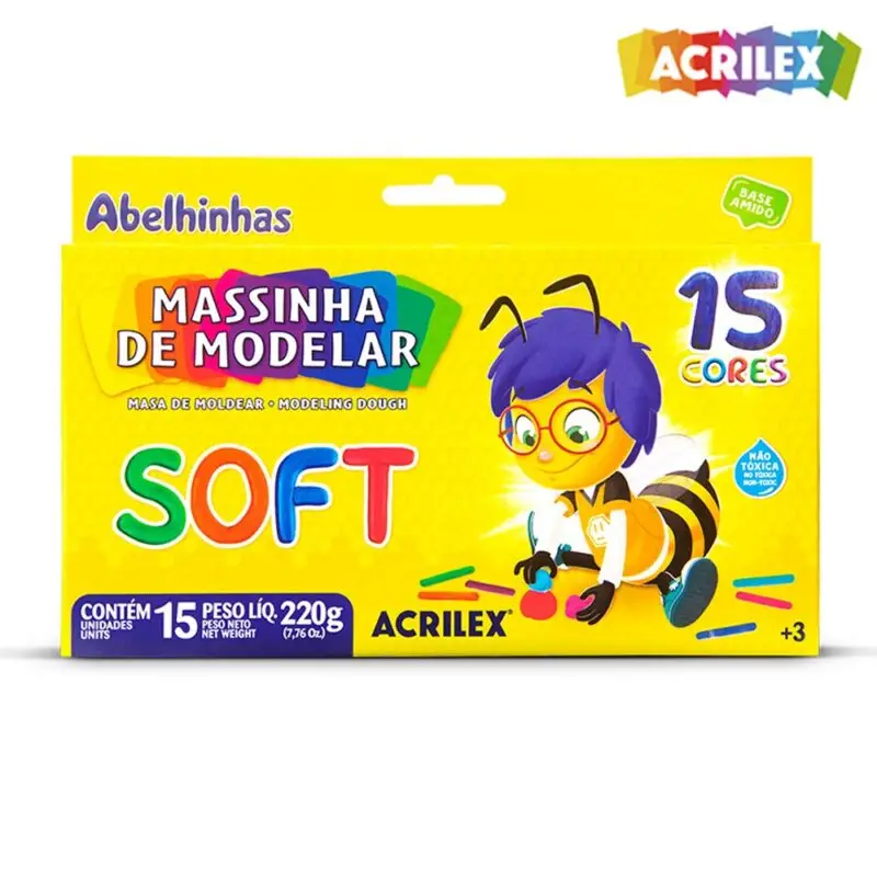Massa de Modelar Acrilex 15 Cores