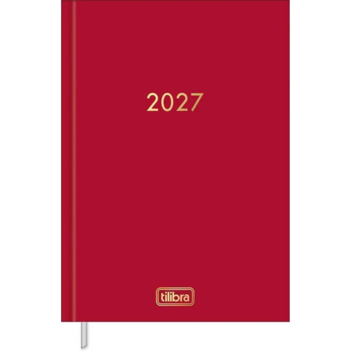 AGENDA DIÁRIA COSTURADA NAPOLI CARMIM 2027 TILIBRA