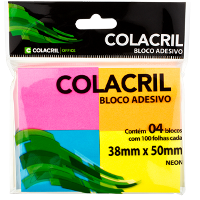 BLOCO ADESIVO COLACRIL 38 X 50 NEON