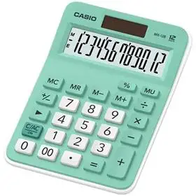 Calculadora de Mesa 12 Dígitos MX-12B-GN Solar e Bateria Verde - Casio