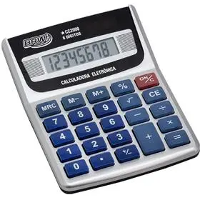 Calculadora de Mesa 8 dígitos 12,5 cm x 9,7 cm x 3,1 cm Prata - Brw