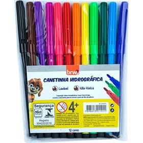 Canetinha Hidrográfica 12 Cores - BRW