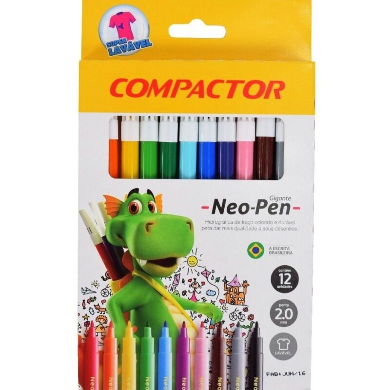 Caneta Hidrocor Compactor Neopen 12 Cores