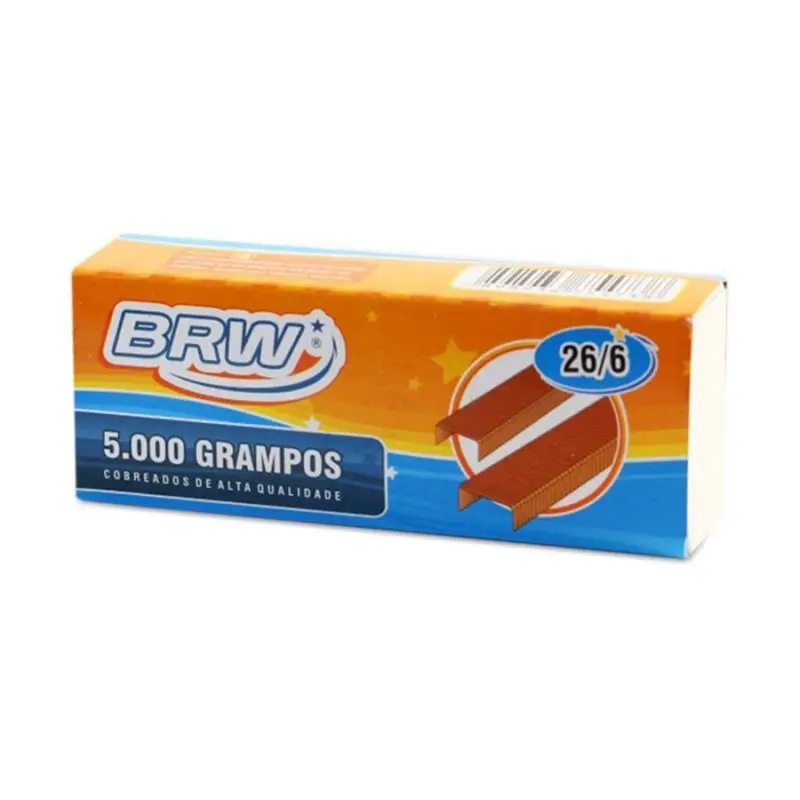 Grampo para Grampeador Cobreado BRW com 5000 unidades