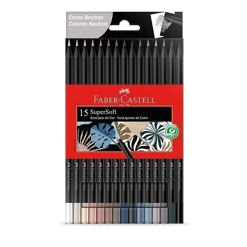 Lápis De Cor Faber Castell SuperSoft C/15 Cores Neutras