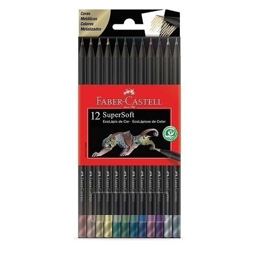 Lápis De Cor Faber Castell SuperSoft C/12 Cores Metálicas