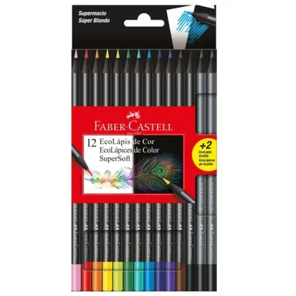 Lápis De Cor 12 Cores EcoLápis SuperSoft - Faber-Castell