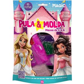 Massinha Para Modelar Criativa Pula e Molda 150 g Princesas 15 cores - Magic Kids