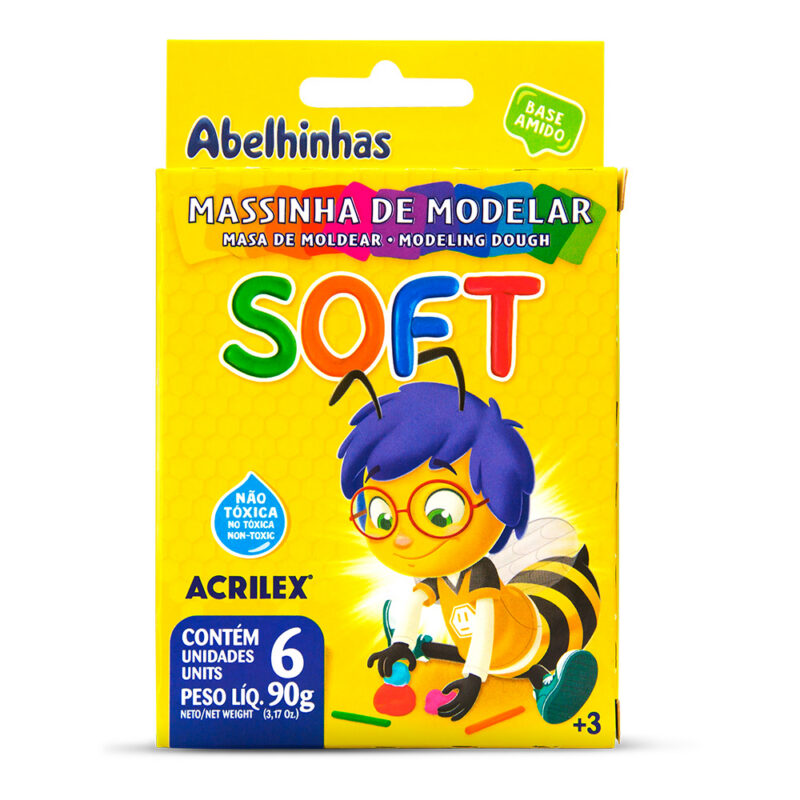 Massinha de Modelar Acrilex 6 Cores