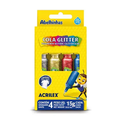 Cola Glitter com 4 Cores - Acrilex