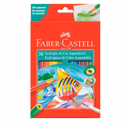 EcoLápis de Cor Aquarelável Faber-Castell - Estojo com 36 Cores - FABER CASTELL