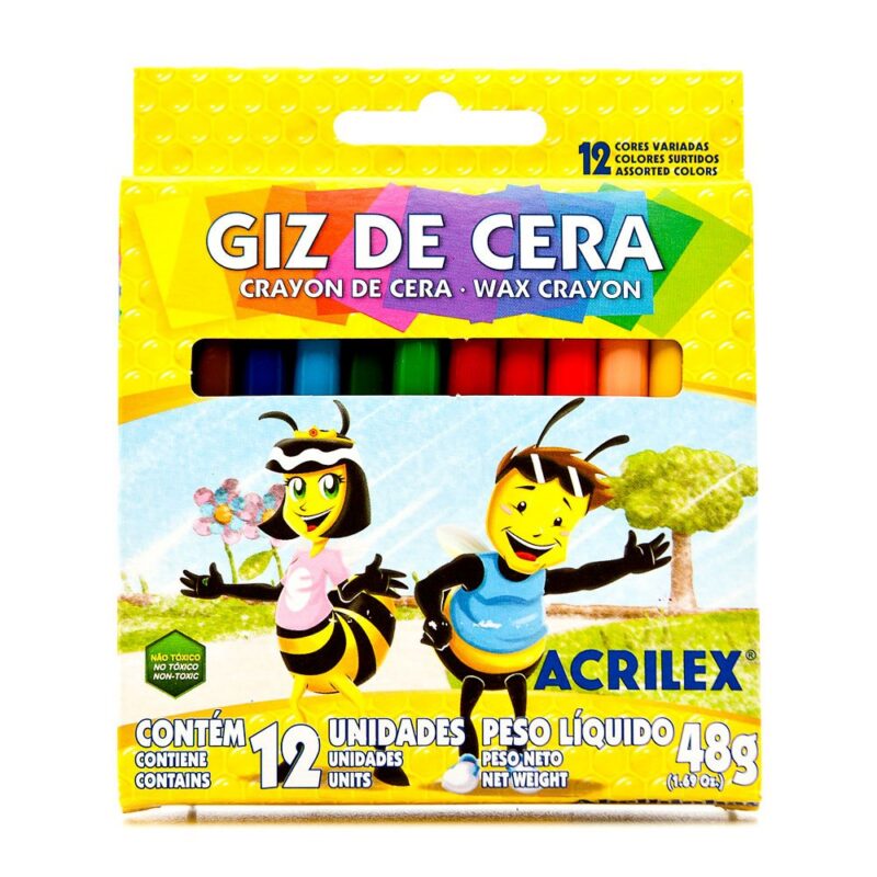 Giz de Cera Acrilex 12 Cores