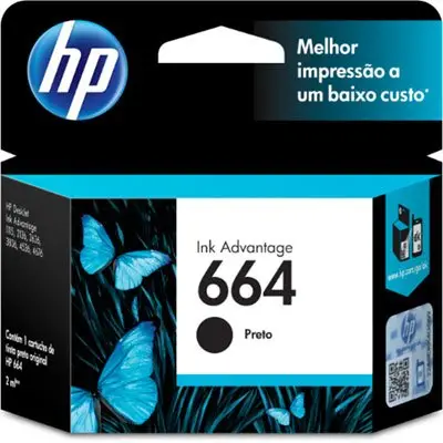 Cartucho de Tinta HP 664 Preto