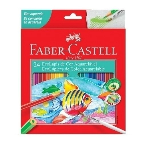 Lápis De Cor Faber Castell Aquarelável 24 Cores