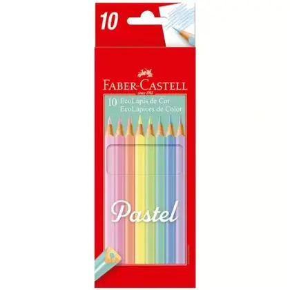 Lápis de cor 10 cores Pastel 120510P116141 - Faber-Castell