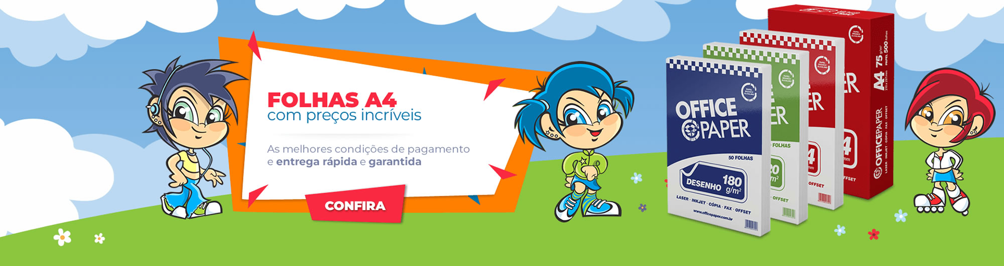Folhas A4 com preços incríveis